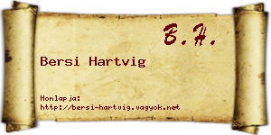 Bersi Hartvig névjegykártya